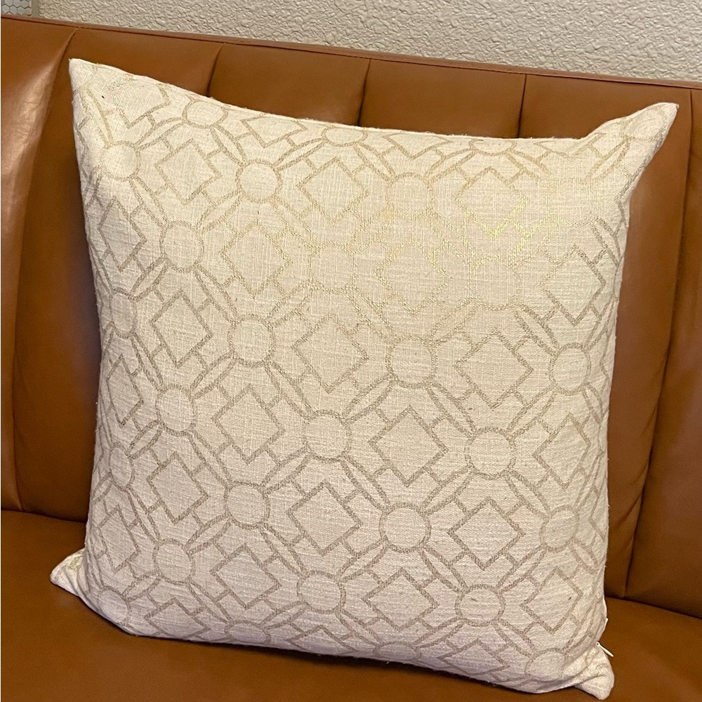 Elegant Cream Geometric Throw Pillow